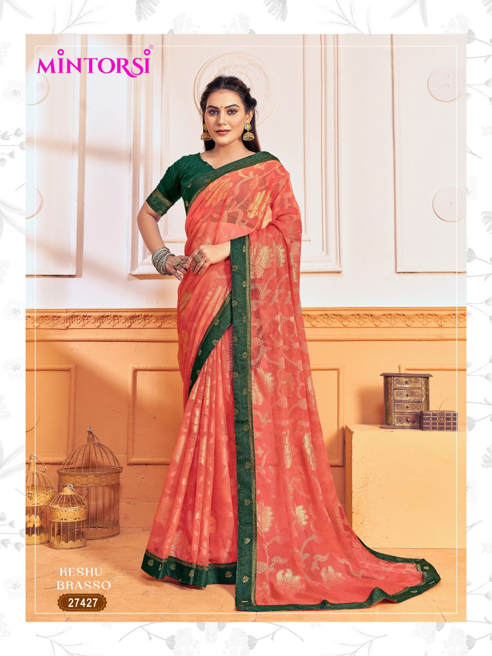 Keshu By Mintorsi 27421-27428 Chiffon Sarees Catalog